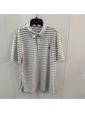 Polo Ralph Lauren Performance Men’s Polo White Black Stripes Green Pony